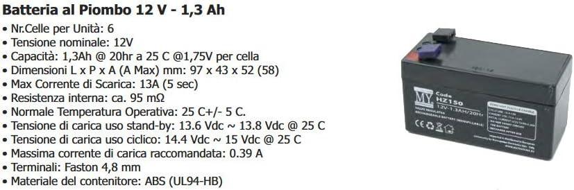 Batteria piombo 12 V - 1,3 AH