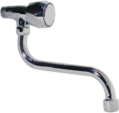 RUBINETTO A VITE LAVELLO A PARETE OTTONE CROMATO 1/2M