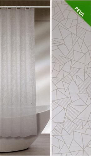 TENDA DOCCIA VINILE 180X200 MOSAICO BIANCO