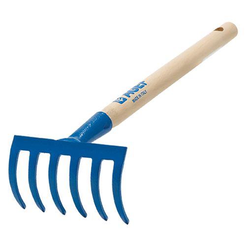 RASTRELLINO DA GIARDINO 6 DENTI C/MANICO FAGGIO CM. 27,5