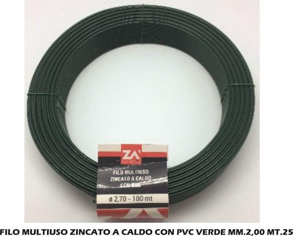 FILO MULTIUSO ZINCATO A CALDO CON PVC VERDE mm 3 mt 100