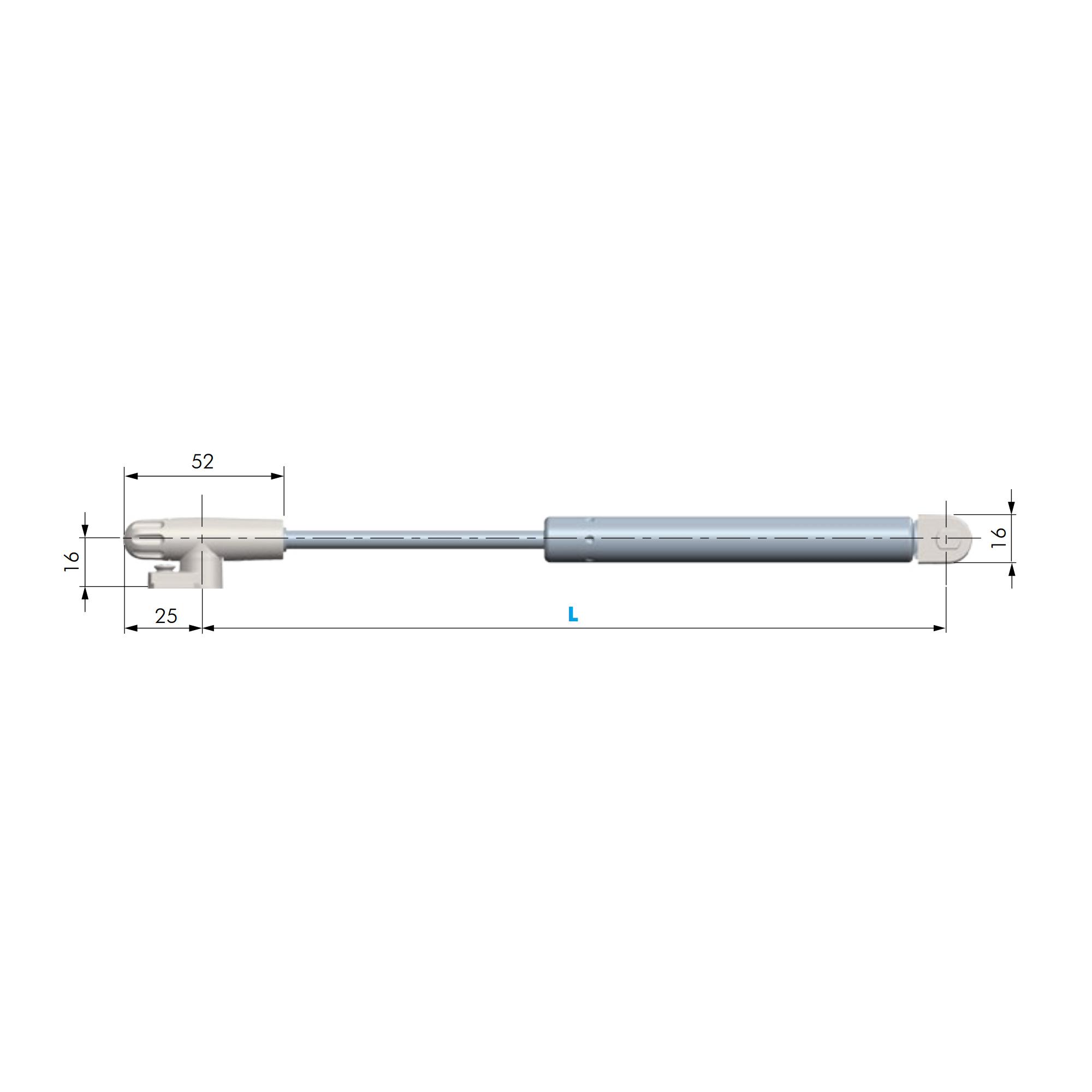 PISTONE A GAS PER PENSILI ASTA KRABY FRIZIONATA LIVENZA - L244  N90 CER281
