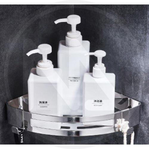 PORTAOGGETTI ANGOLARE CROMATO AUTOADESIVO MAURER 21x21x4,5 CM.