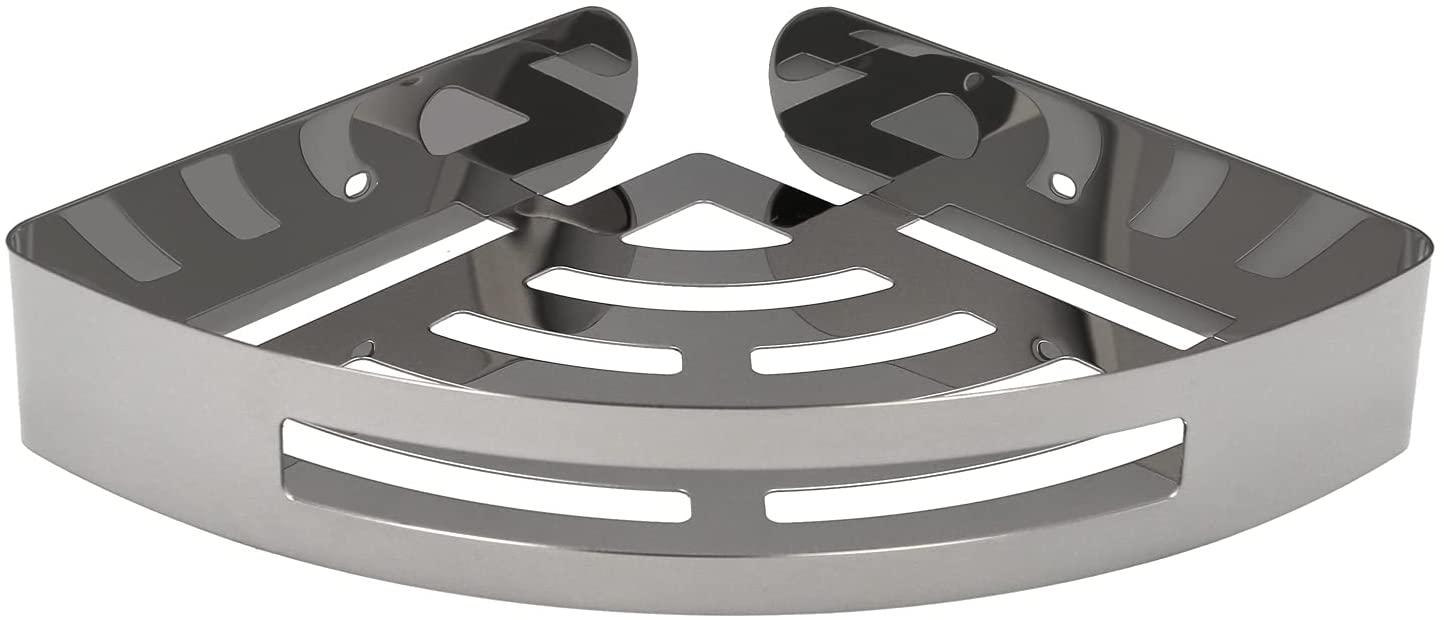 PORTAOGGETTI ANGOLARE CROMATO AUTOADESIVO MAURER 21x21x4,5 CM.