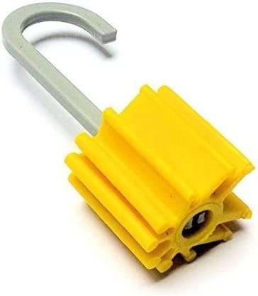 AMMORTIZZATORE PER PORTE E FINESTRE GUMMY BLOCK PZ.1, si applica alle cerniere con l'apposito gancio. Evita la chiusura accidentale causata dalle correnti d'aria.