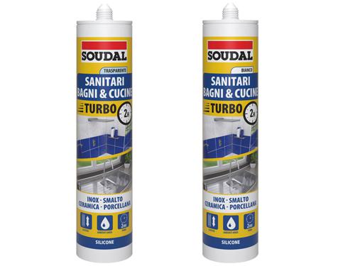 SILICONI SOUDAL SANITARI TURBO BIA.300ML