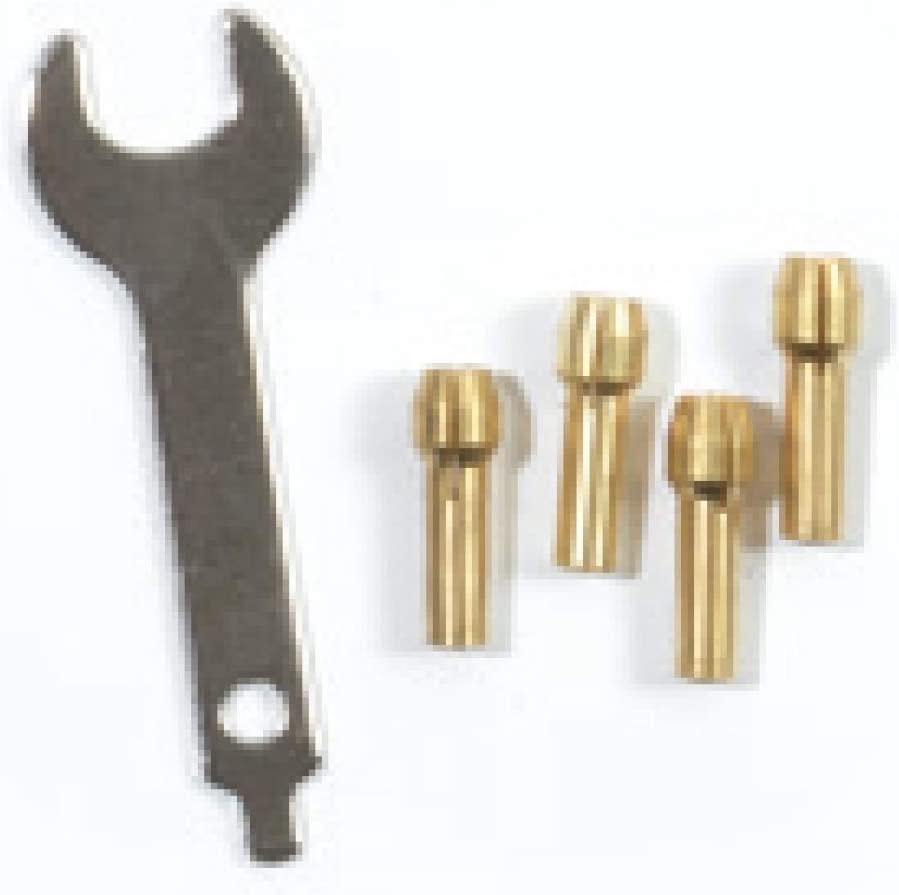 RIBIMEX PROMADA Mandrini per mini trapano, set 4 mandrini e 1 chiave RIF.0227