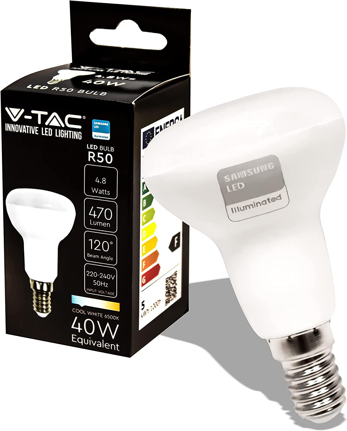 V-TAC PRO Lampadina LED Chip Samsung E14 4.8W R50 4000K