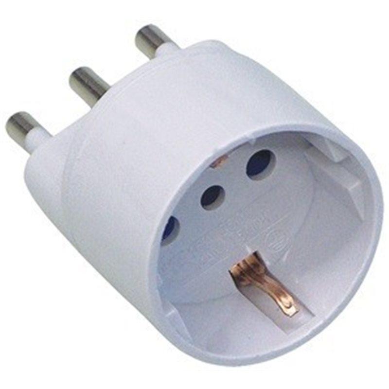 ADATTATORE SCHUKO 16A+T BIA. IN BLISTER