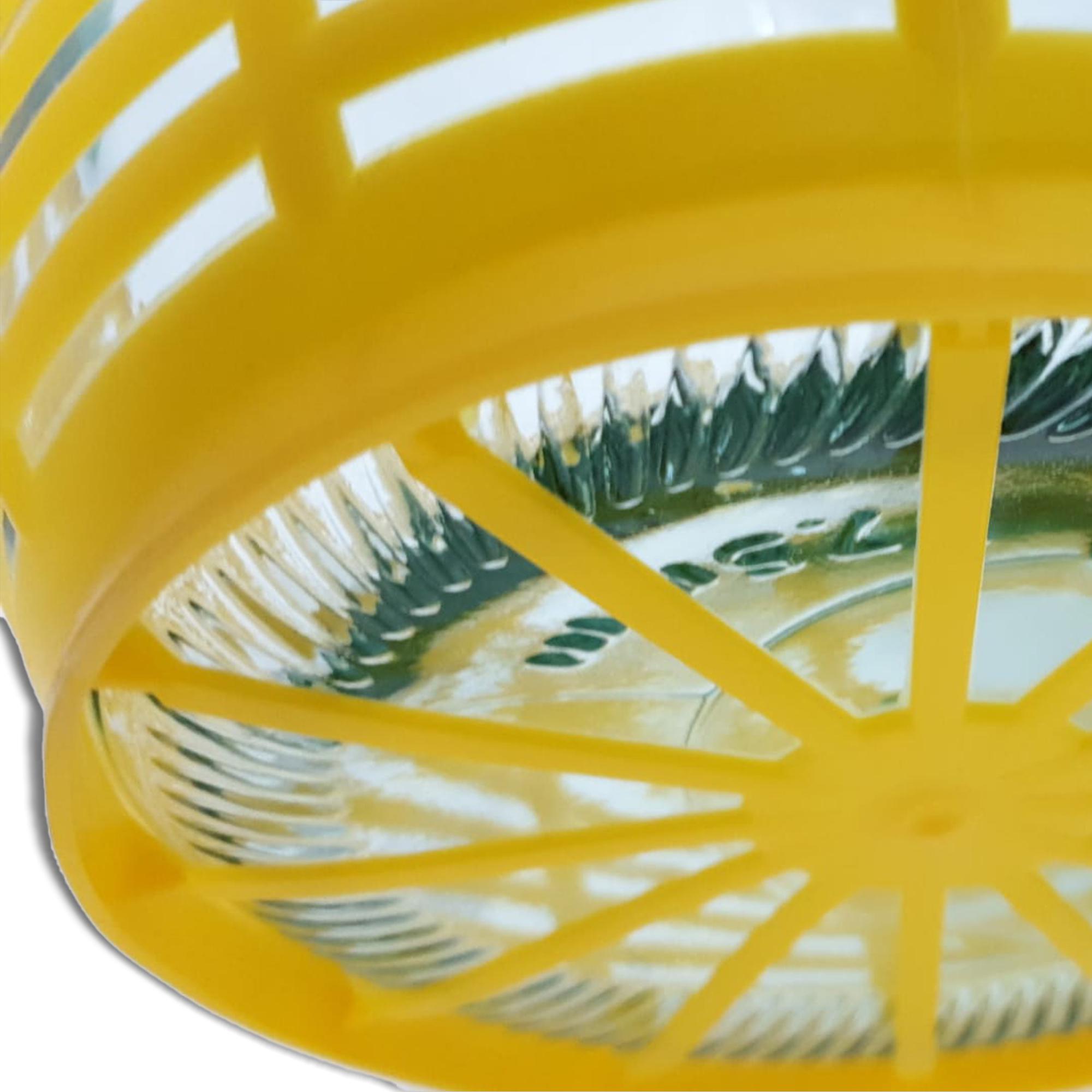 DAMIGIANA VETRO 5 LITRI - BOTTIGLIONE CON CHIUSURA A VITE - CESTO IN PLASTICA - 5 LITRI, TRASPARENTE/GIALLO, 18X18X35CM - 1 PEZZO