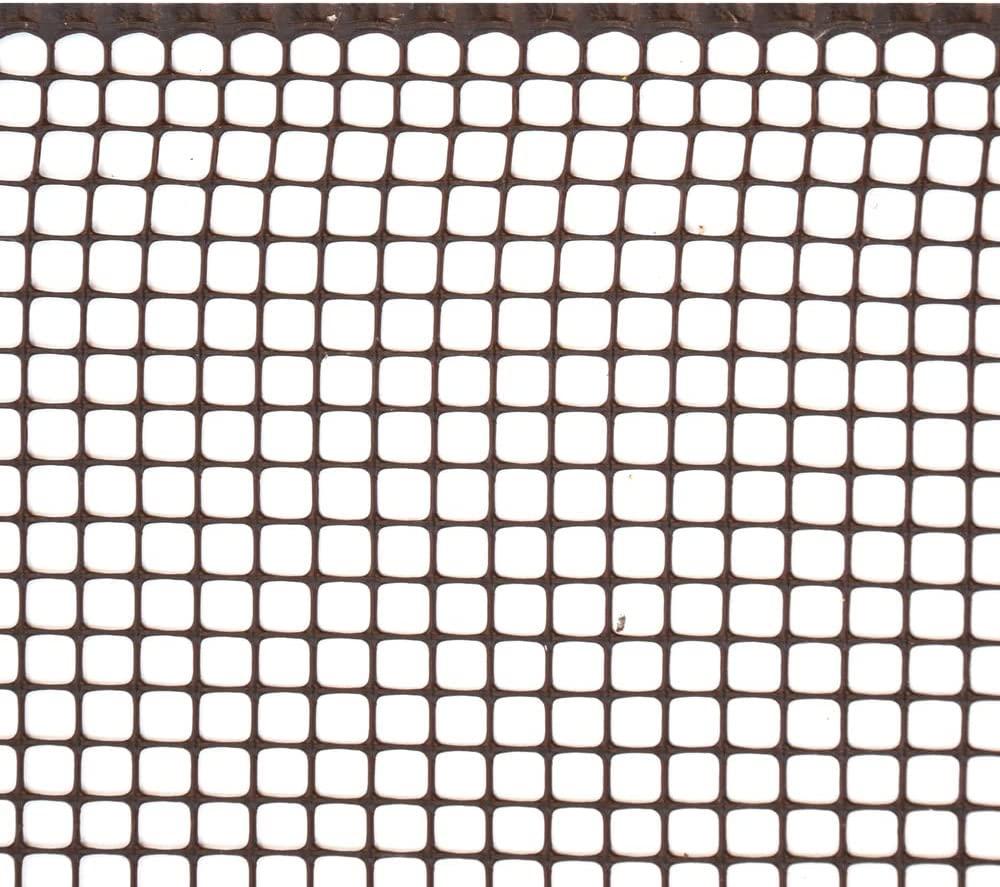 VERDELOOK Rete 10x10 cm Quadra a Bordi Non Taglienti, 1x5 m, MARRONE