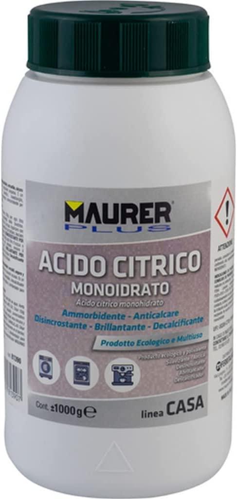 ACIDO CITRICO MONOIDRATO BARATTOLO 1KG. MULTIUSO MAURER PLUS EX81390