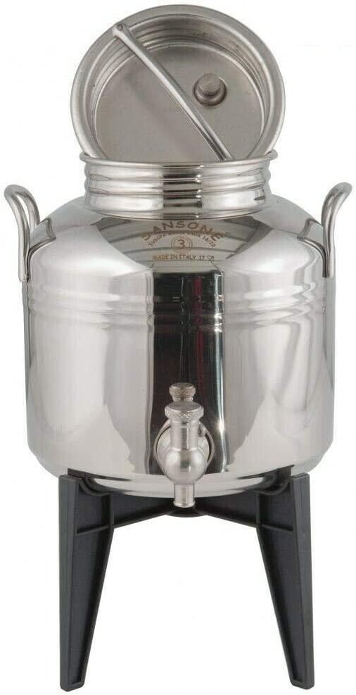 CONT.INOX X OLIO LT.5 C/RUB.+BASE GIOIELLO SANSONE