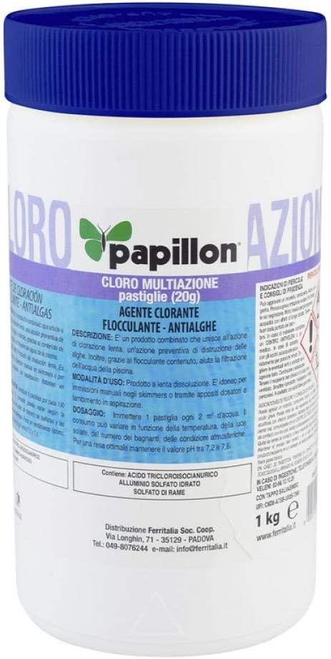 "CLORO PISCINA PASTIGLIE 1KG ""MULTIAZIONE"" 20GR. PAPILLON"
