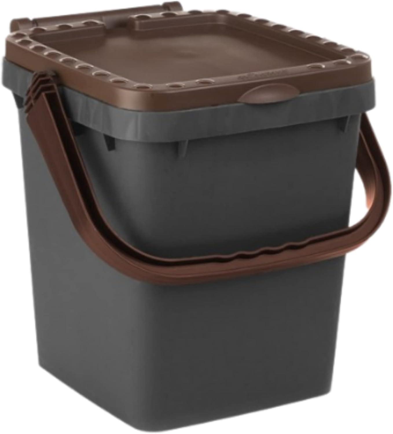 PATTUMIERA ECOPLUS C/MANIGL.LT.20 C/COP.MARRONE