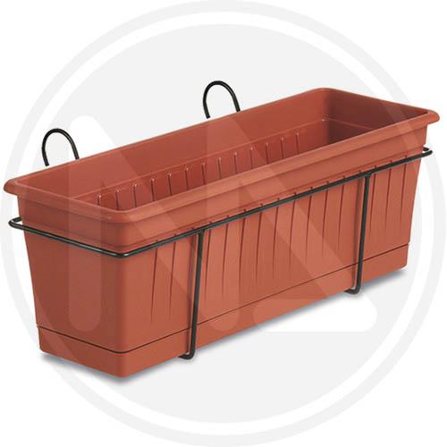 "FIORIERA ""SET BALCONE PRIMAVERA"" CM50 TERRACOTTA CON RISERVA STEFANPLAST"