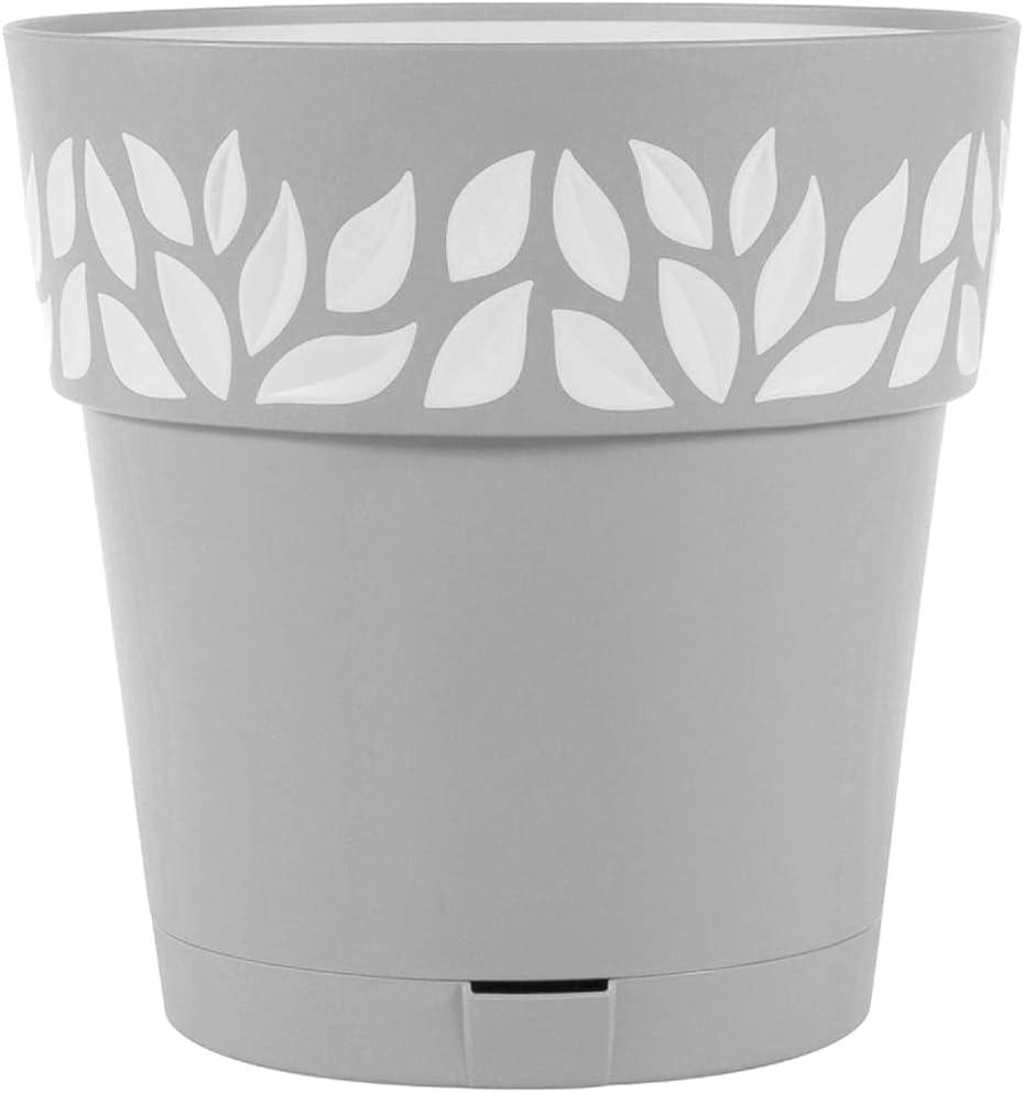 VASO PVC FIORI 'CLOE' D.20 H.19 STONE GREY/BIA.