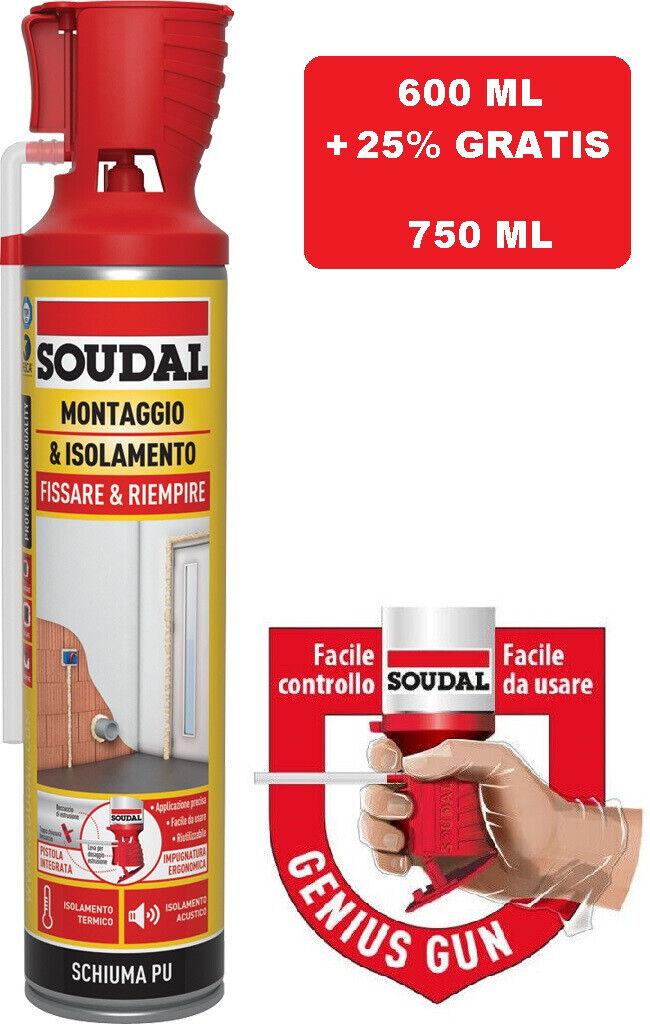 SCHIUMA MONT. E ISOL. 600ML + 25% SOUDAL 750 ML.