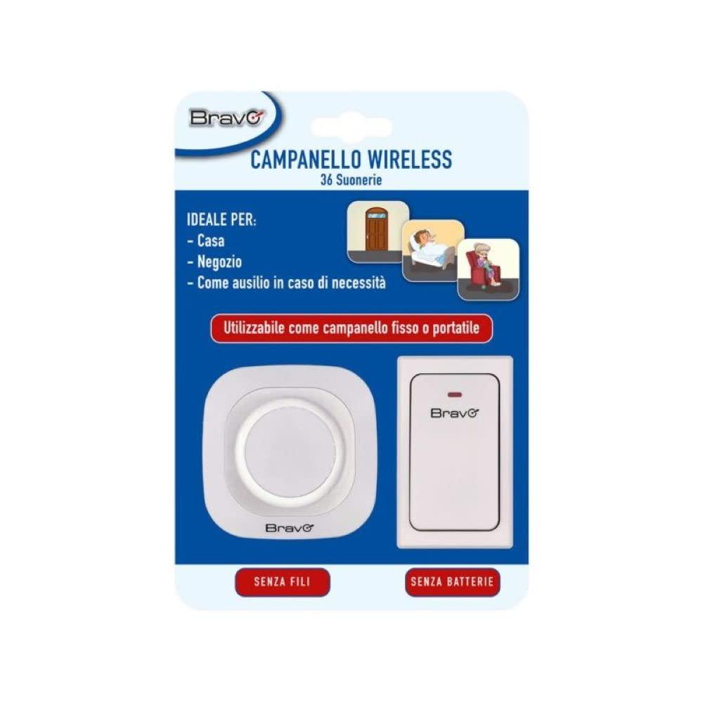 Bravo Campanello Wireless Kin- Plug In, 36 Suonerie Differenti