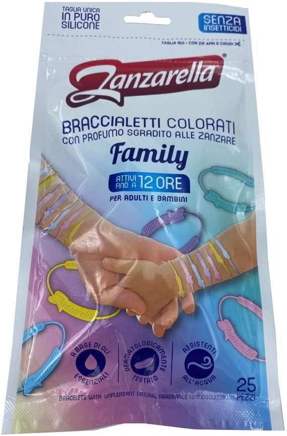 Zanzarella, 25 Braccialetti Antizanzare Family,
