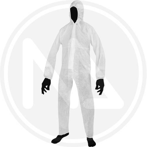 TUTA POLIPROPILENE TNT 40GR/MQ C/CERNIERA BIANCO TG L MAURER
