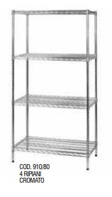 SCAFFALE "AMERICA" ACCIAIO 4 PIANI 352 X 907 X 1732 H