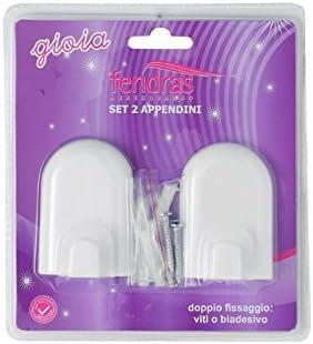 Feridras Gioia Set 2 Appendini, Bianco, 3.5x15.5x7 cm