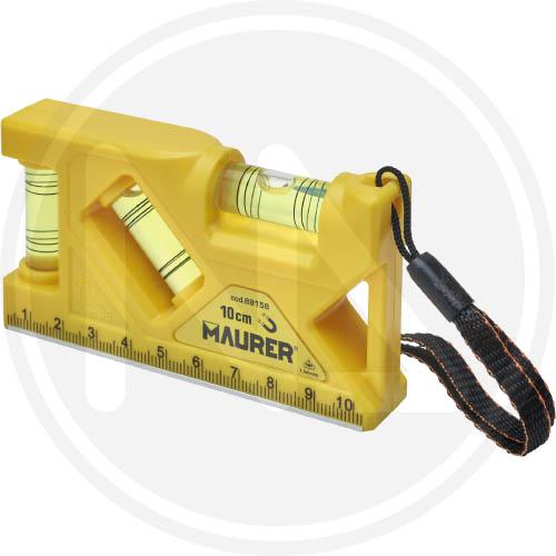 LIVELLA MINI MAURER 3 BOLLE C/BASE MAGNETICA 10CM