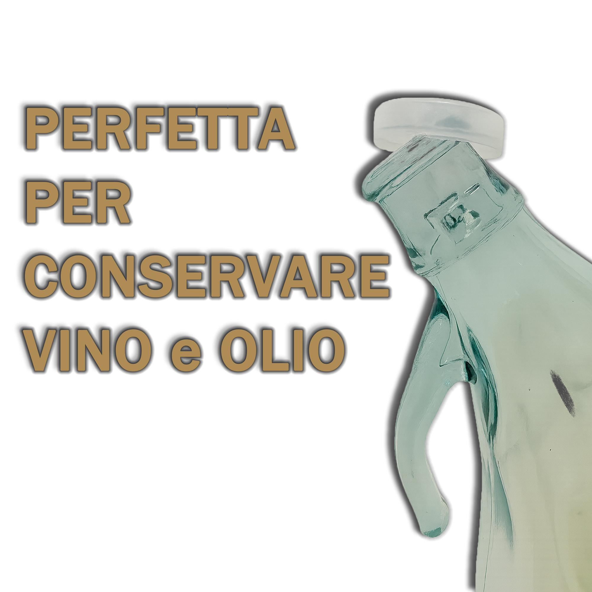 FERROELETTRA Damigiana Vetro 5 Litri - Bottiglione con Chiusura con Tappo a Pressione Ermetica - Dama per Olio - Contenitore Olio 5 Litri - Damigiane e Bottiglioni per Prodotti Alimentari (1)
