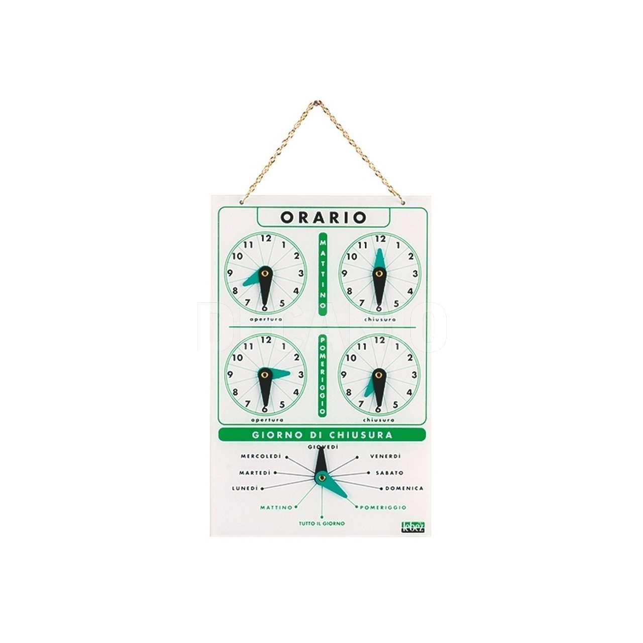 CARTELLO ORARIO IN ACRILICO LEBEZ