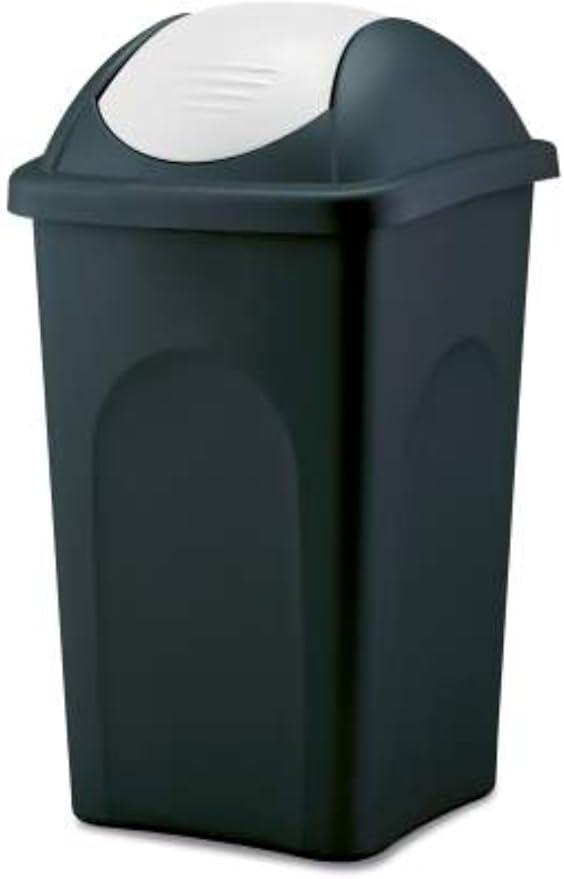 BIDONE IMMONDIZIA 'MULTIPAT' Lt. 30 - cm 29 x 39 x h.50 - nero/bianco