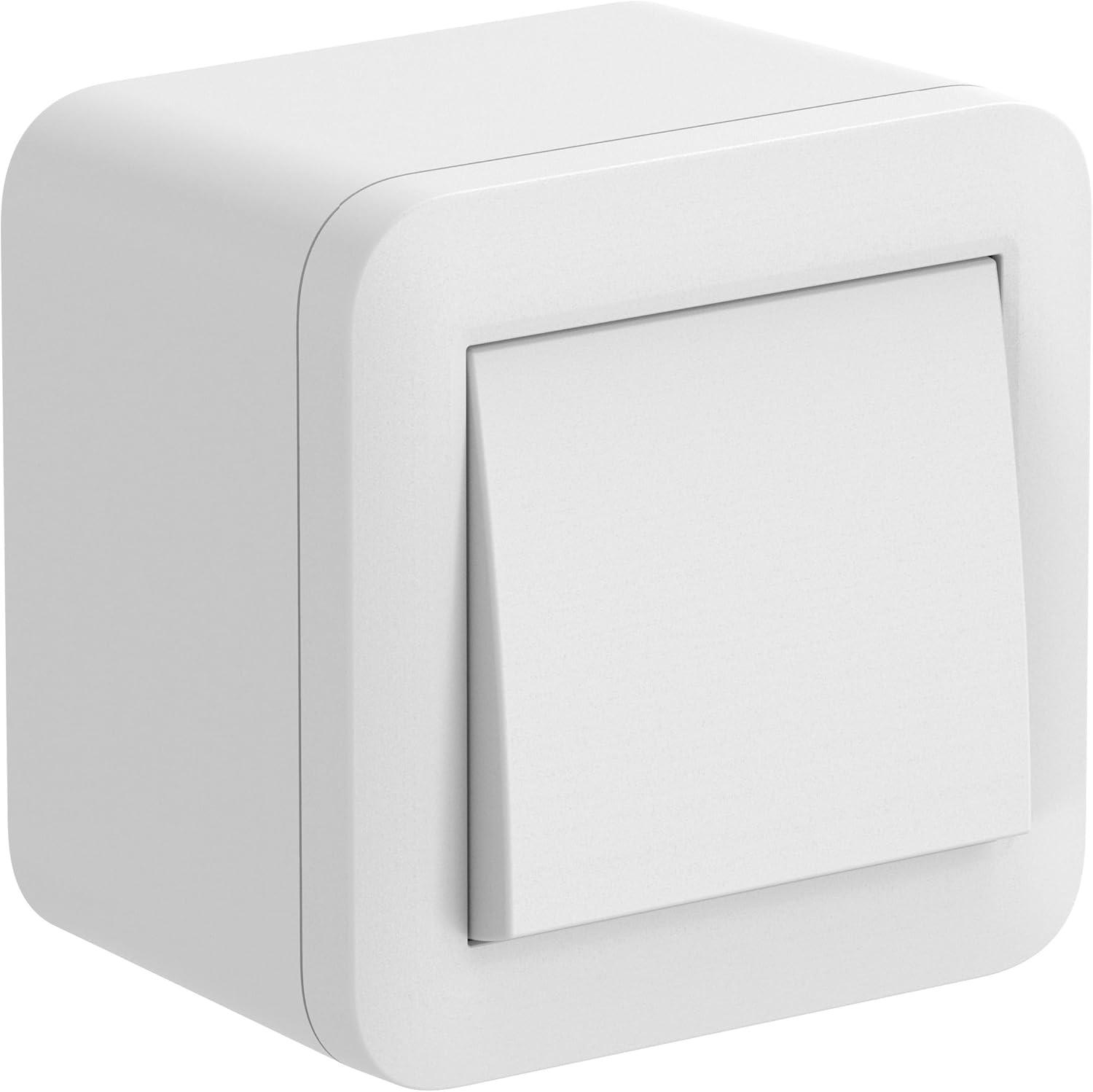 contenitore da superficie con interruttore/deviatore FIXA, 10A, bianco, IP40,