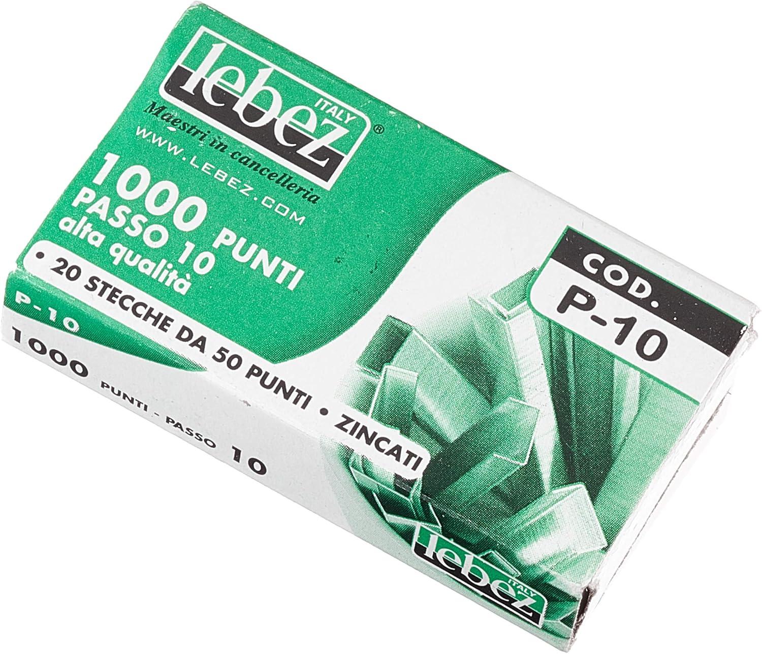 Lebez P-10, Scatole da 1000 Punti Metallici - Zincati
