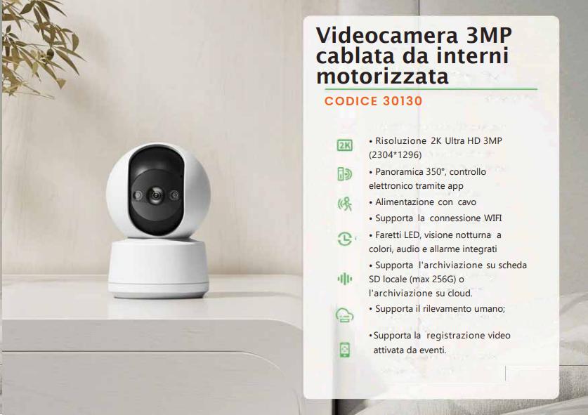 VIDEOCAMERA CABLATA X INT. MOT. WIFI 3MP