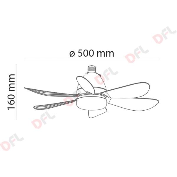 PLAFONIERA LED ROTONDA CON VENTILATORE 'VELIMA' 500 x 160 mm - 20W