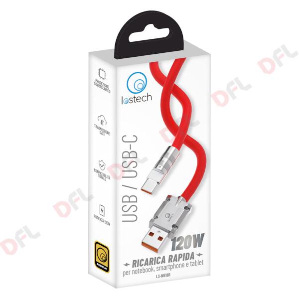 CAVETTO PER SMARTPHONE/TABLET 'CARICA RAPIDA' MT. 1,5 USB / tipo C - rosso
