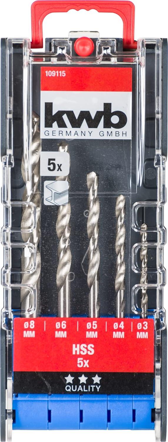 Set di punte per metallo kwb PowerBox - set di punte, 5 pezzi, acciaio HSS