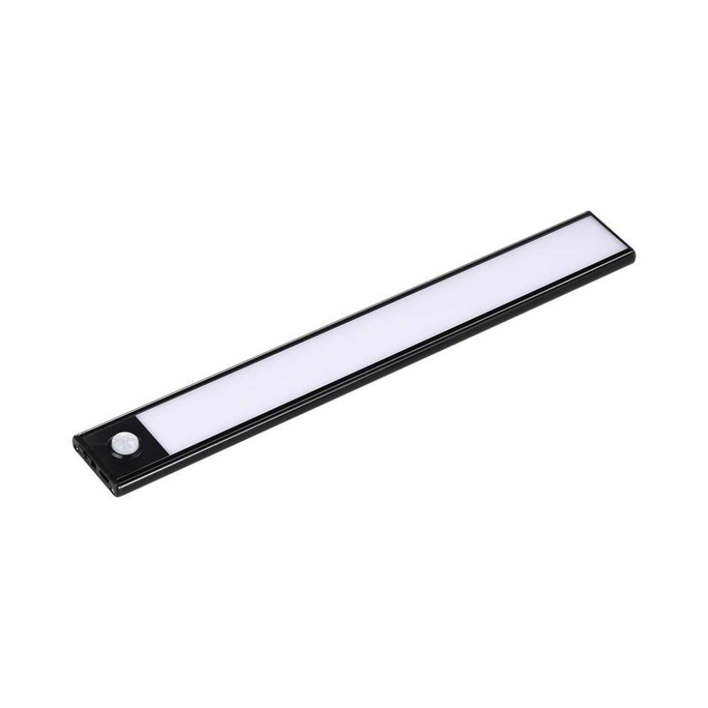 V-TAC Plafoniera LED Armadio ricaricabile Micro-USB 1,5W Sensore PIR Nera 30cm 4000K