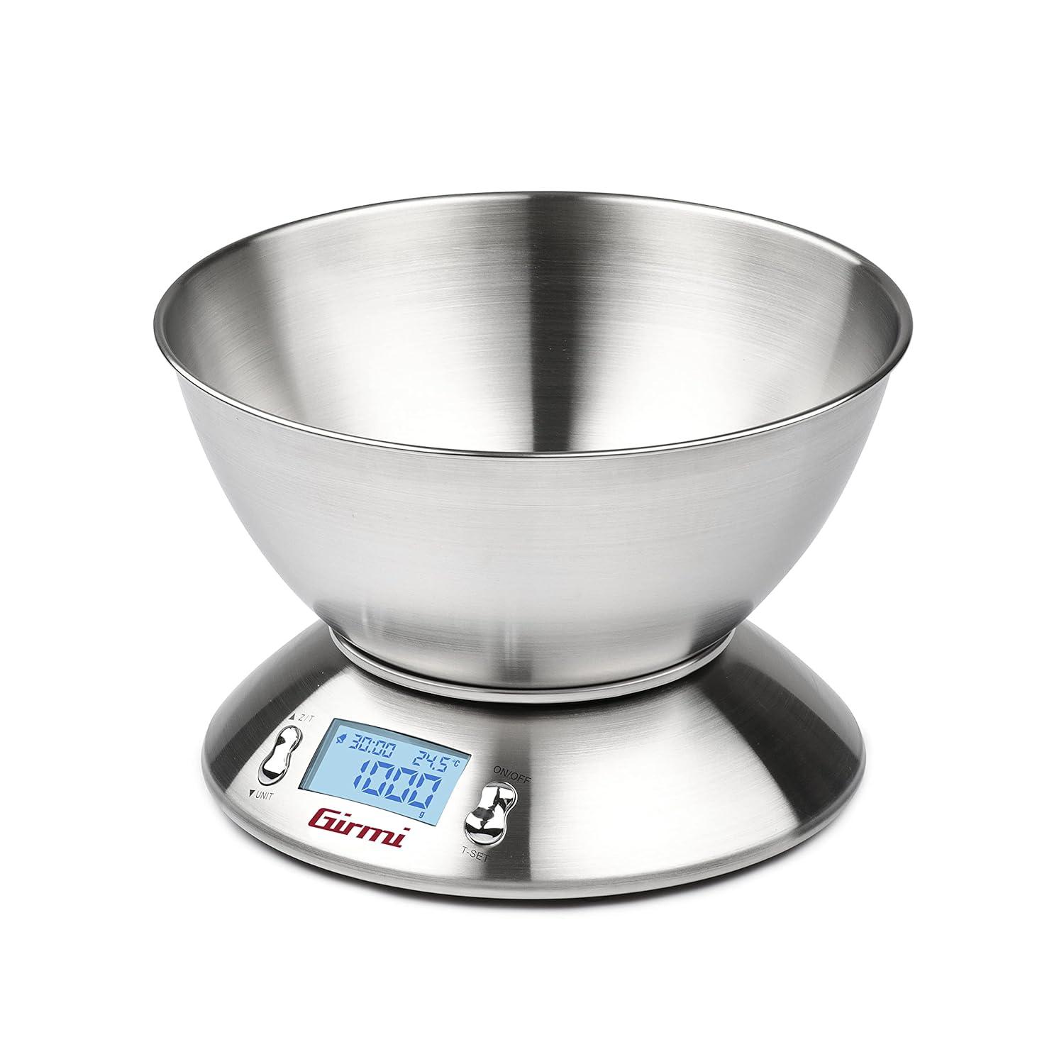 BILANCIA CUCINA DIGITALE PS85 INOX GIRMI KG 5/GR 1 + CIOTOLA 2XAAA NON INCLUSE