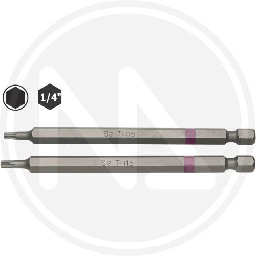 INSERTI LUNGHI TORX MM 100 MAURER PLUS SET 2 PZ T40 - CF.IN BLISTER