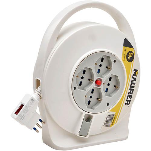 AVVOLGICAVO ELETTRICO DOMESTICO 5MT MAURER 4 SCHUKO - CF. IN BUSTA