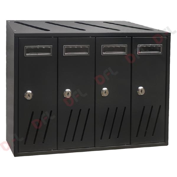 CASSETTA POSTALE 4 posti - NERO - 42,5x17,5x H. 30