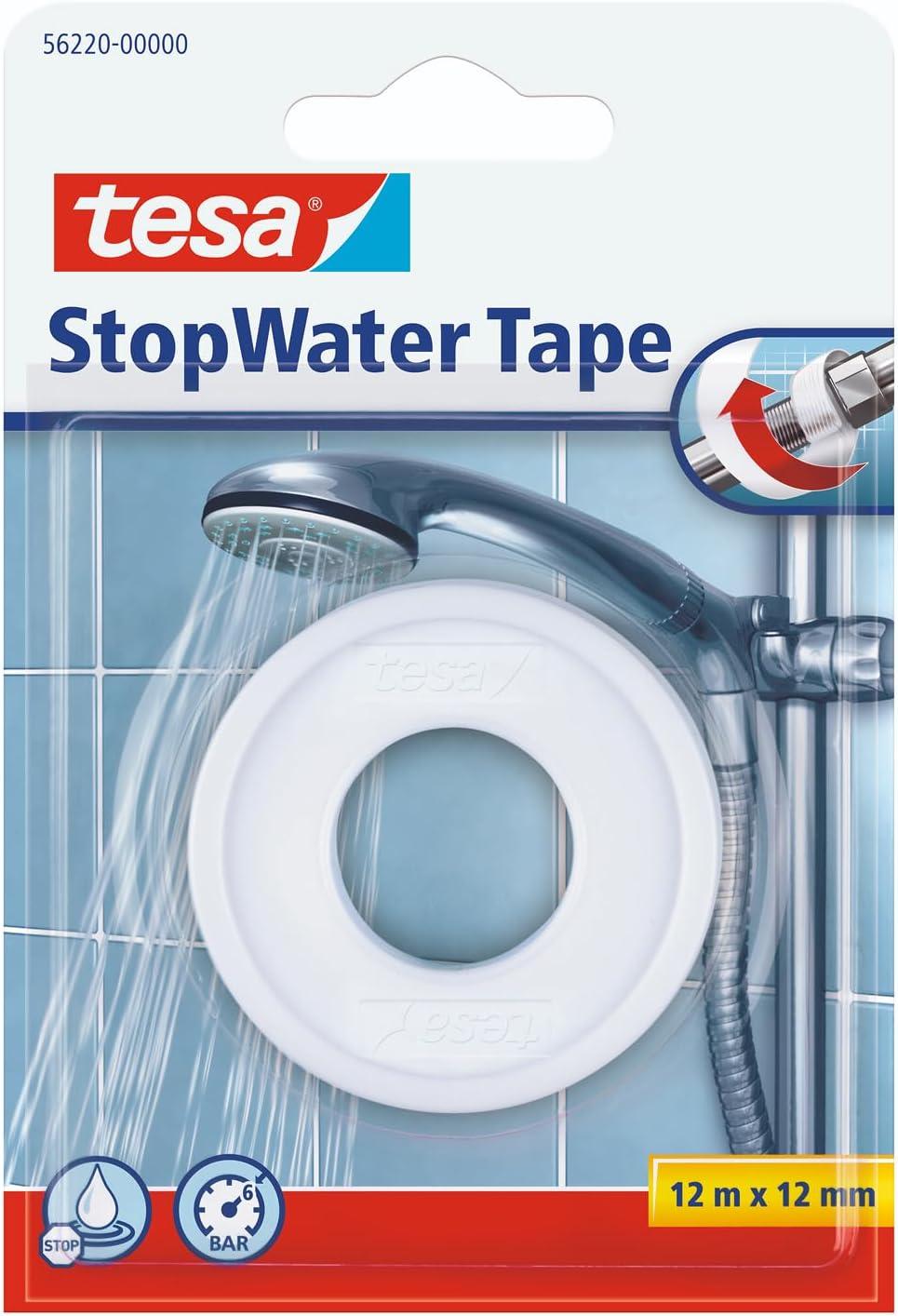 tesa StopWater Nastro per Riparazioni Idrauliche Bianco - 12 m x 12 mm