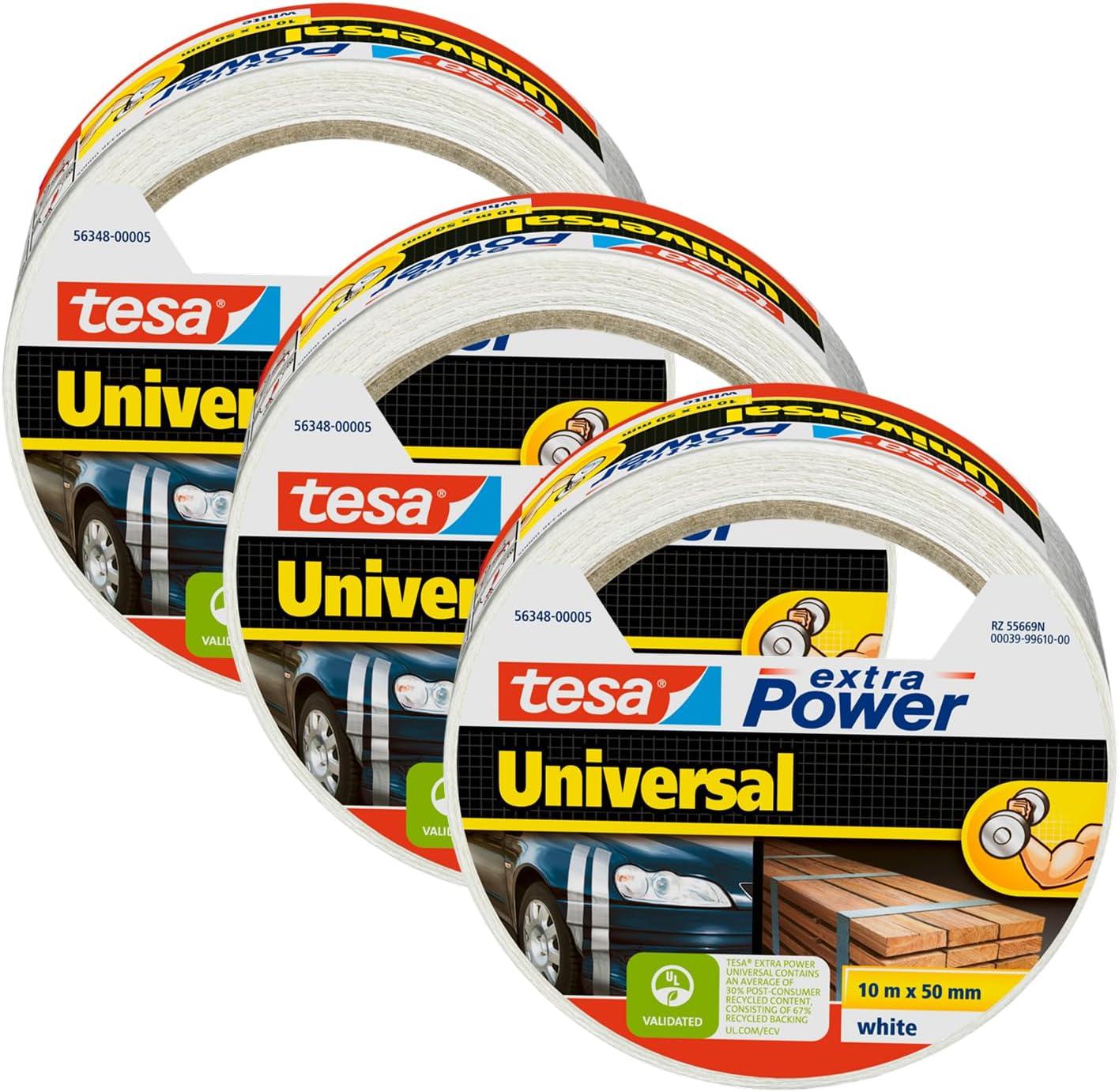tesa extra Power Universal Duct Tape - Nastro BIANCO 10 m x 50 mm PZ.3