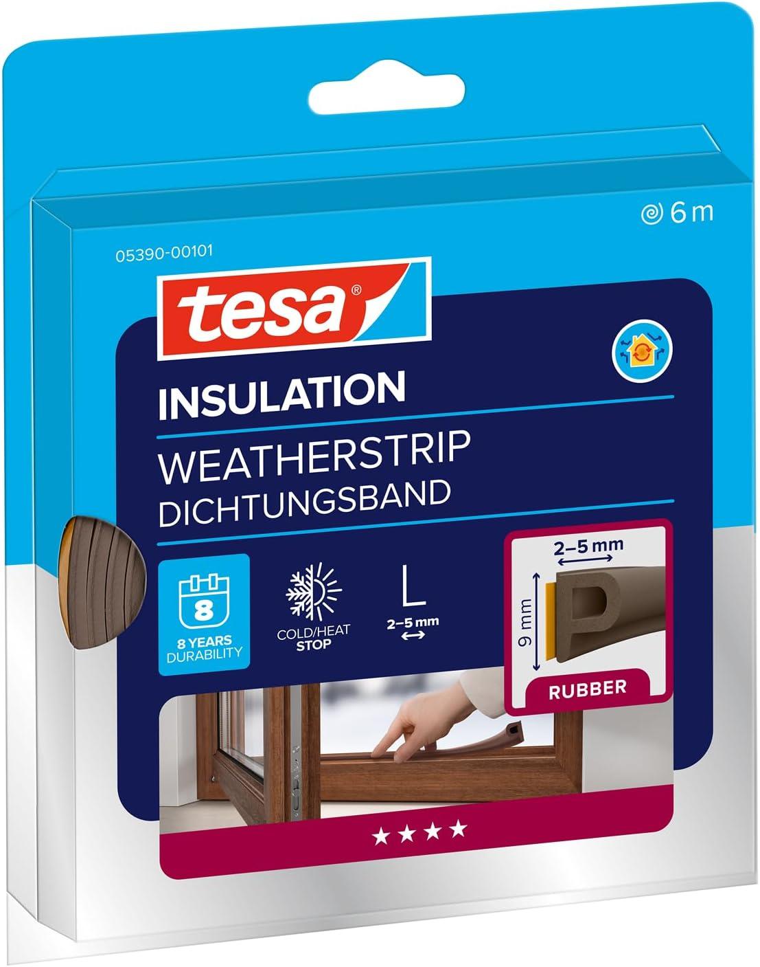 Tesa Moll P-Profile Seal - Gomma Sigillante 6 m x 9 mm x 5,5 mm
