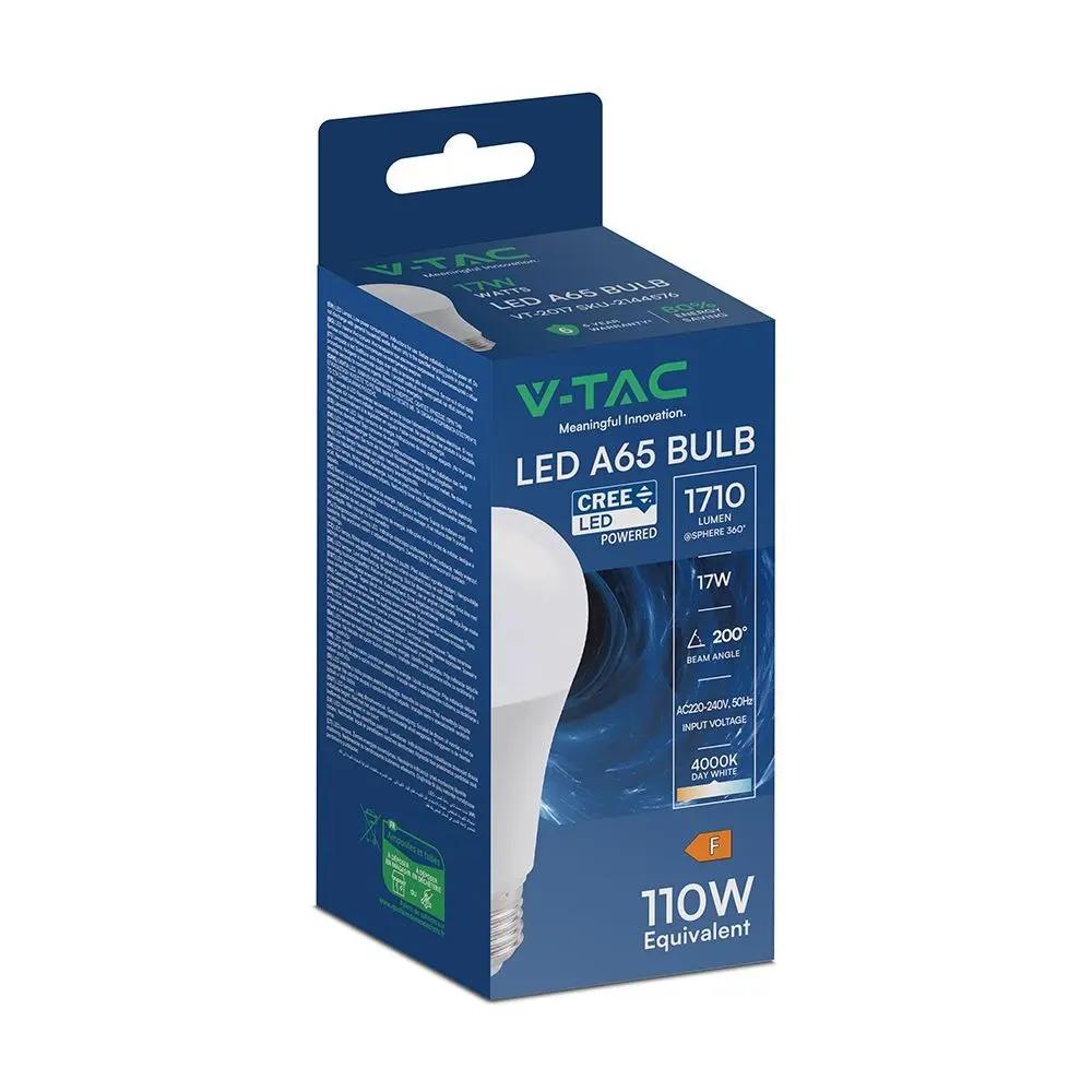 V-TAC PRO Lampadina LED Chip CREE E27 17W 100LM/W A65 4000K