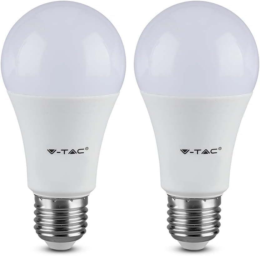 V-TAC Lampadina LED con Attacco E27 8,5W A60-806 Lumen 3000K PZ.2