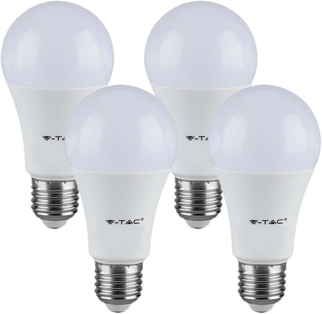 V-TAC Lampadina LED con Attacco E27 8,5W A60-806 Lumen 6400K PZ.4