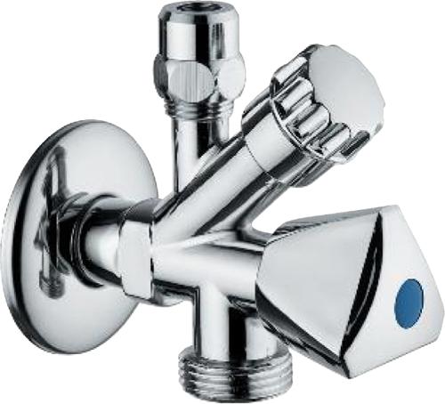 RUBINETTO FILTRO SOTTOLAV DOPPIO USO CON ATTACCO LAVATRICE 1/2"x3/4"X10 mm