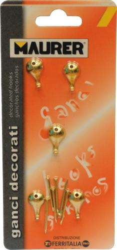 GANCI PER QUADRI "GOCCIA ORO PICCOLO" MAURER - CF. BLISTER 5PZ